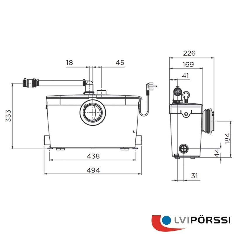 Silppuripumppu Saniaccess3 2